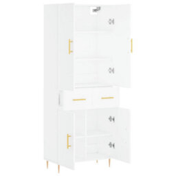 Berkfield Highboard White 69.5X34X180 Cm Engineered Wood - thumbnail 4