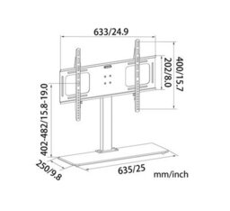"Duronic Tvs2D2 Tv Stand And Tilting Monitor Bracket, Standing Desktop Mount With Vesa 600X400 For Flat Screen Television 32-65""" - thumbnail 2