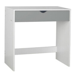 Urbnliving Height 75Cm Wooden White 1 Drawer Dressing Table With Grey Drawers Bedroom Vanity And Computer Work Desk - thumbnail 1