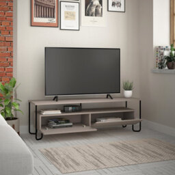 Decortie Cornea Modern Tv Unit Mocha Grey With Storage Tv Cabinet 150Cm - thumbnail 4