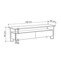 Decortie Cornea Modern Tv Unit Mocha Grey With Storage Tv Cabinet 150Cm - thumbnail 7