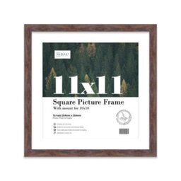 "11X11"" Walnut Picture Frame - 11X11"" Square Frame With 10X10"" Mount For 11X11""/10X10"" Pictures Moderrn Style Thin Edge, 1 Pack" - thumbnail 1
