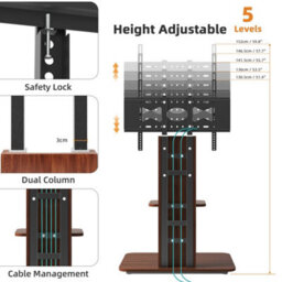 "Fativo  Corner Floor Tv Stand With Media Pallet Wood Stand For Large 65"" Tv Flat Screen" - thumbnail 4