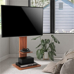 "Fativo  Corner Floor Tv Stand With Media Pallet Wood Stand For Large 65"" Tv Flat Screen" - thumbnail 5