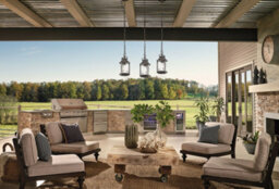 Stylish Outdoor Ip44 Chain Lantern With Weathered Zinc Finish And E27 Led Bulb - thumbnail 2
