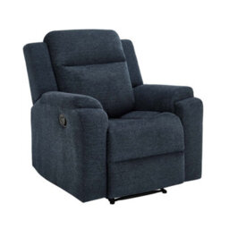 More4Homes Orka 1 Seater Fabric Manual Recliner Chair Blue - thumbnail 2