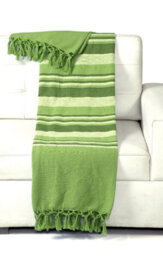 Ehc Soft & Lightweight Indian Kerala Pattern Striped Cotton King Size Throw, Green - 220 X 250 Cm - thumbnail 4