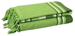 Ehc Soft & Lightweight Indian Kerala Pattern Striped Cotton King Size Throw, Green - 220 X 250 Cm - thumbnail 1