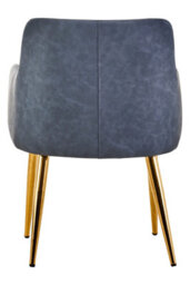 Orsina Dark Grey Angular Dining Chair, Gold Finish Lounge Chair, Luxe Kitchen Chair, Livingroom Chair, Accent Chair - thumbnail 4