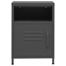 Berkfield Nightstand Anthracite 35X35X51 Cm Steel - thumbnail 3