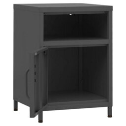 Berkfield Nightstand Anthracite 35X35X51 Cm Steel - thumbnail 6