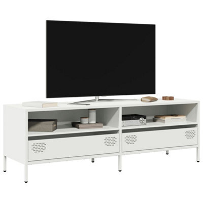 Berkfield Tv Cabinet White 135X39X43.5 Cm Cold-Rolled Steel - image 1