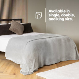 Livivo Single Fleece Blanket - Misty Grey - thumbnail 8