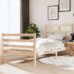 Berkfield Bed Frame Solid Wood 90X200 Cm 3Ft Single - thumbnail 1