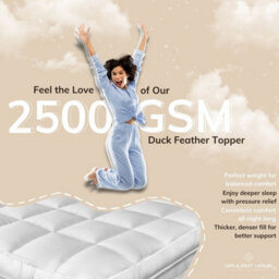 Opulent Home Duck Feather & Down Mattress Topper - Extra Thick, 100% Cotton T240 Down-Proof Cover - Super King - thumbnail 4