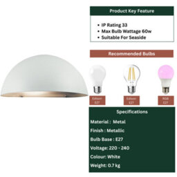 Nordlux Scorpius Outdoor Metal Wall Light Weatherproof White,mains - thumbnail 7