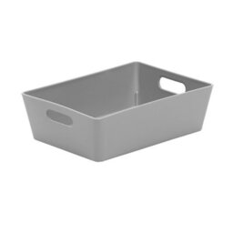 Wham Studio High Polished Finish Gloss Cool Grey Plastic Nestable Storage Basket (H)5Cm (W)12Cm (D)12Cm