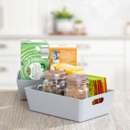 Wham Studio High Polished Finish Gloss Cool Grey Plastic Nestable Storage Basket (H)5Cm (W)12Cm (D)12Cm - thumbnail 2