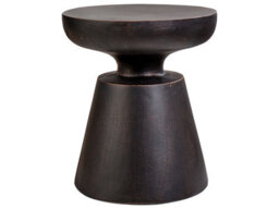 Wyld And Coco Accent Side Table Black Magnesium Oxide Fibreglass 45Cm, Weathered Mediterranean Finish - thumbnail 1