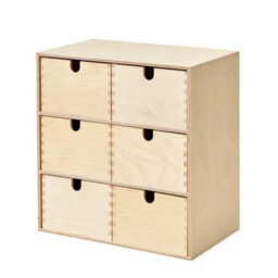 31X18X32 Cm Multi Use Mini Wooden Chest Of 6 Drawers - thumbnail 1