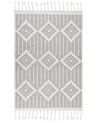Wyld And Coco Indoweave Area Rug 160 X 230 Cm Grey White - Indoor Outdoor Tasselled - image 1