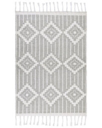 Wyld And Coco Indoweave Area Rug 160 X 230 Cm Grey White - Indoor Outdoor Tasselled - thumbnail 1