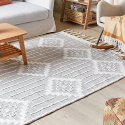 Wyld And Coco Indoweave Area Rug 160 X 230 Cm Grey White - Indoor Outdoor Tasselled - thumbnail 2