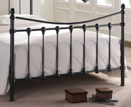 Save On Goods UK 4Ft6 Double Black Antique Victorian Style Traditional Metal Bed Frame Bedstead, Strong, Robust Bed - thumbnail 3