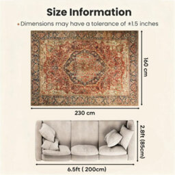 Bedlooms Majestic Cashmere Rug 160X230Cm, Modern Area Rug, Anti Slip, Stain Resistant, Bed & Dining Room Rug - thumbnail 7