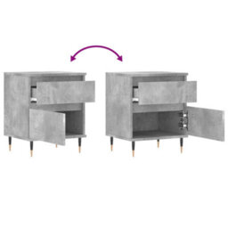 Berkfield Bedside Cabinet Concrete Grey 40X35X50 Cm Engineered Wood - thumbnail 9