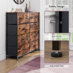 Lassic Vida Designs Chorley 10 Drawer Fabric Ukfr Chest Of Drawers, Rustic Brown - thumbnail 8