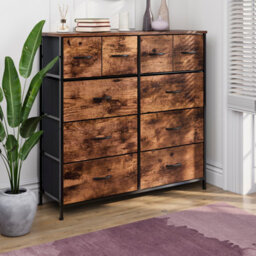 Lassic Vida Designs Chorley 10 Drawer Fabric Ukfr Chest Of Drawers, Rustic Brown - thumbnail 4