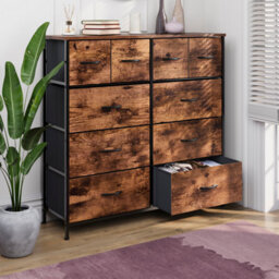 Lassic Vida Designs Chorley 10 Drawer Fabric Ukfr Chest Of Drawers, Rustic Brown - thumbnail 6