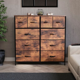 Lassic Vida Designs Chorley 10 Drawer Fabric Ukfr Chest Of Drawers, Rustic Brown - thumbnail 2