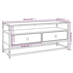Berkfield Durable Tv Cabinet Grey Sonoma 100X35X45 Cm Engineered Wood - thumbnail 9