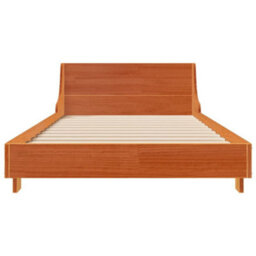 Berkfield Bed Frame Without Mattress Wax Brown 75X190 Cm Small Single Solid Wood Pine - thumbnail 4
