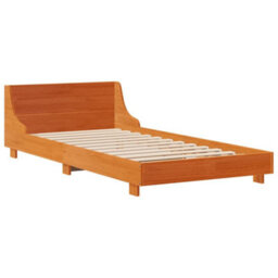Berkfield Bed Frame Without Mattress Wax Brown 75X190 Cm Small Single Solid Wood Pine - thumbnail 3