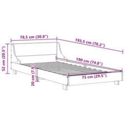 Berkfield Bed Frame Without Mattress Wax Brown 75X190 Cm Small Single Solid Wood Pine - thumbnail 9
