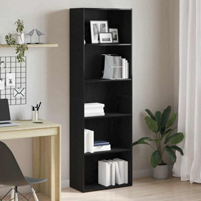 Berkfield Bookcase Black Oak 60X30X189 Cm Engineered Wood - image 1