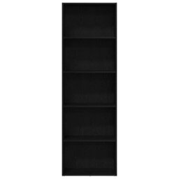 Berkfield Bookcase Black Oak 60X30X189 Cm Engineered Wood - thumbnail 5