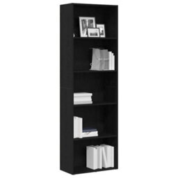 Berkfield Bookcase Black Oak 60X30X189 Cm Engineered Wood - thumbnail 4