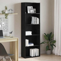 Berkfield Bookcase Black Oak 60X30X189 Cm Engineered Wood - thumbnail 1