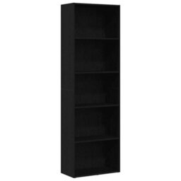 Berkfield Bookcase Black Oak 60X30X189 Cm Engineered Wood - thumbnail 2