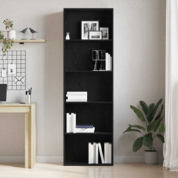 Berkfield Bookcase Black Oak 60X30X189 Cm Engineered Wood - thumbnail 3