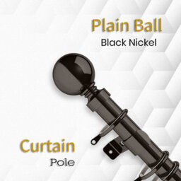 Aspire Homeware Plain Metal Curtain Pole With Ball Finials Extendable Rod 160-300 Cm (Black Nickel) - thumbnail 7