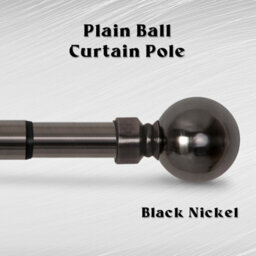 Aspire Homeware Plain Metal Curtain Pole With Ball Finials Extendable Rod 160-300 Cm (Black Nickel) - thumbnail 8