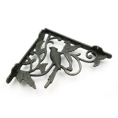 Oakcrafts - Pair Of Antique Cast Iron Decorative Bird Shelf Brackets - 180mm X 190mm - image 1