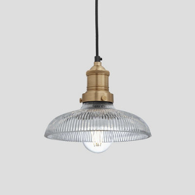 Industville Brooklyn Glass Dome Pendant, 8 Inch, Brass Holder - image 1