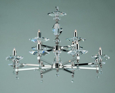 Luminosa Lighting Luminosa Capri Optic Glass 12 Arm Chandelier