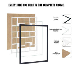 AK Frames 20X14 Walnut Sleek Multi Photo Frame With Silver Mount - Holds 2 Apertures (2X) A4 Photos - thumbnail 2